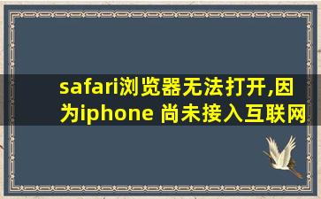 safari浏览器无法打开,因为iphone 尚未接入互联网